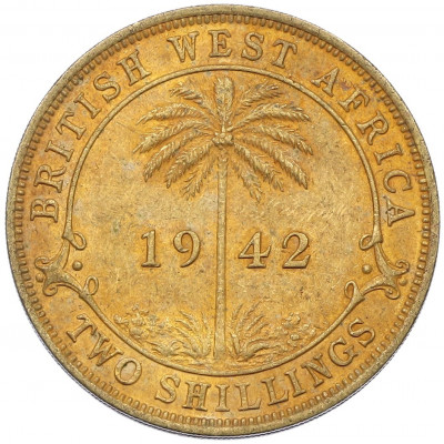 2 шиллинга 1942 года KN Британская Западная Африка