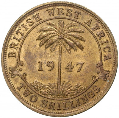 2 шиллинга 1947 года H Британская Западная Африка
