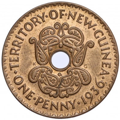 1 пенни 1936 года Британская Новая Гвинея