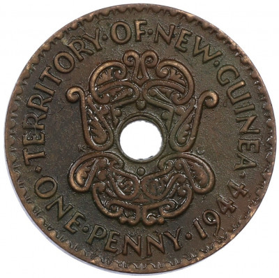 1 пенни 1944 года Британская Новая Гвинея