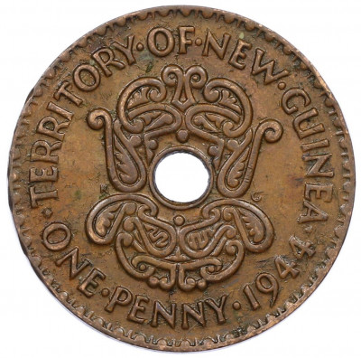 1 пенни 1944 года Британская Новая Гвинея