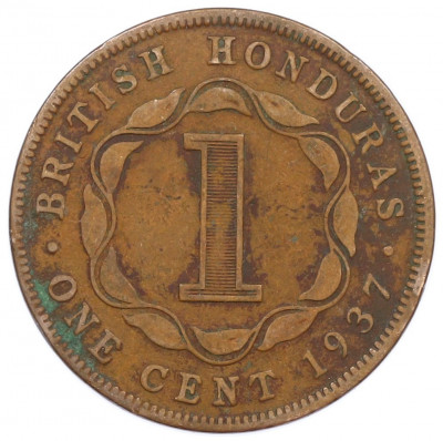 1 цент 1937 года Британский Гондурас