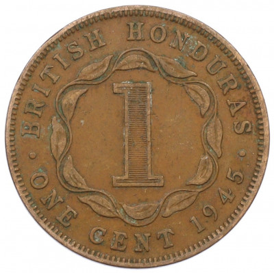 1 цент 1945 года Британский Гондурас