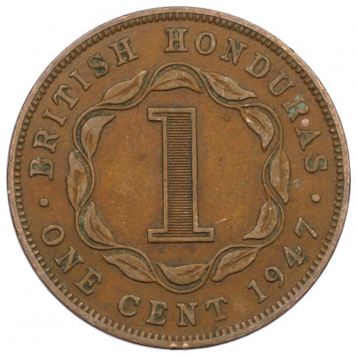 1 цент 1947 года Британский Гондурас