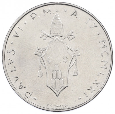 100 лир 1976 года Ватикан