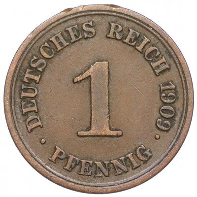 1 пфенниг 1909 года E Германия