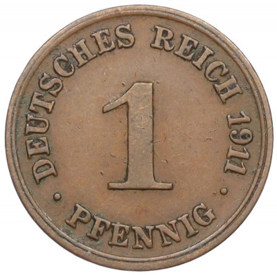 1 пфенниг 1911 года D Германия