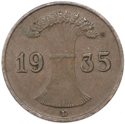 1 рейхспфенниг 1935 года D Германия