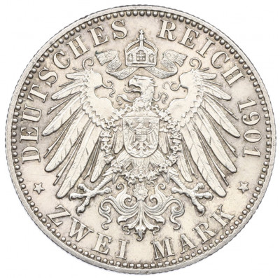 2 марки 1902 года Германия (Баден) «50 лет правлению Фридриха I»