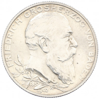 2 марки 1902 года Германия (Баден) «50 лет правлению Фридриха I»