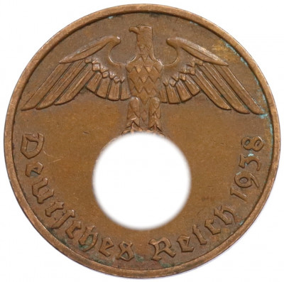 2 рейхспфеннига 1938 года F Германия