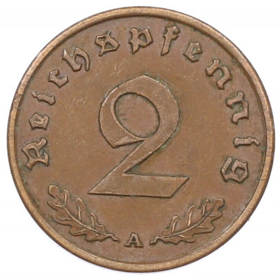 2 рейхспфеннига 1939 года A Германия