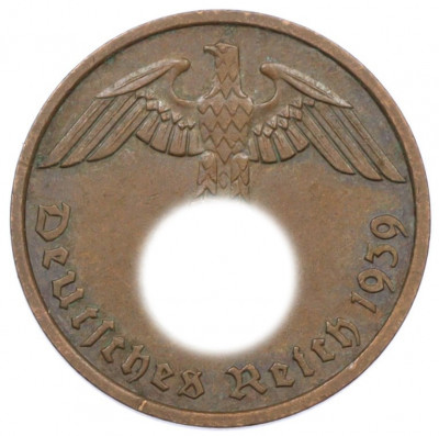 2 рейхспфеннига 1939 года F Германия