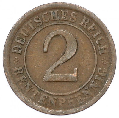 2 рентенпфеннига 1924 года F Германия
