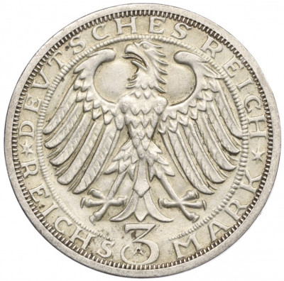 3 рейхсмарки 1928 года Германия «900 лет Наумбургу»