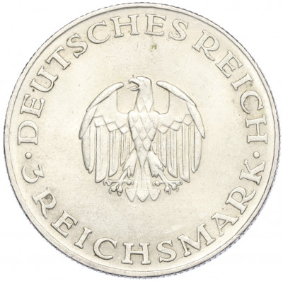 3 рейхсмарки 1929 года D Германия «200 лет со дня рождения Готхольда Лессинга»