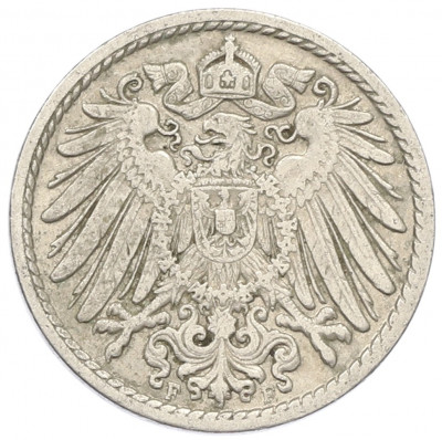 5 пфеннигов 1908 года F Германия