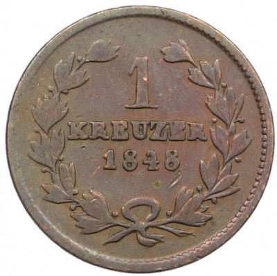 1 крейцер 1848 года Баден
