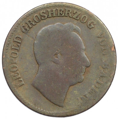 1 крейцер 1848 года Баден