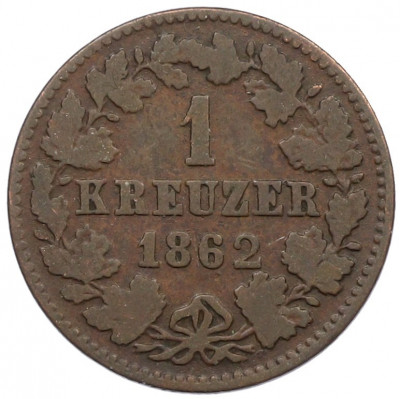 1 крейцер 1862 года Нассау