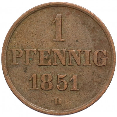 1 пфенниг 1851 года Ганновер