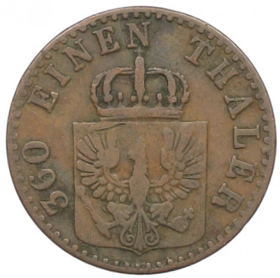 1 пфенниг 1861 года A Пруссия