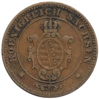 1 пфенниг 1866 года Саксония