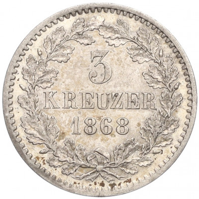 3 крейцера 1868 года Баден