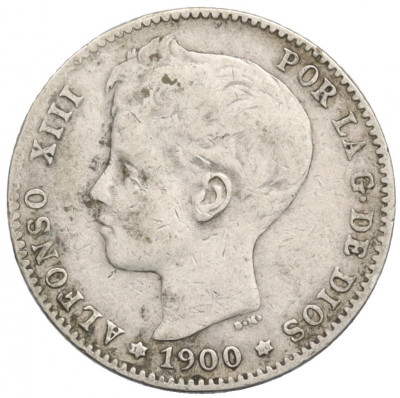 1 песета 1900 года Испания