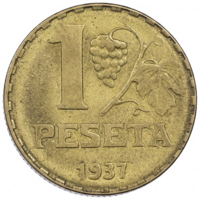 1 песета 1937 года Испания