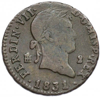 2 мараведи 1831 года Испания