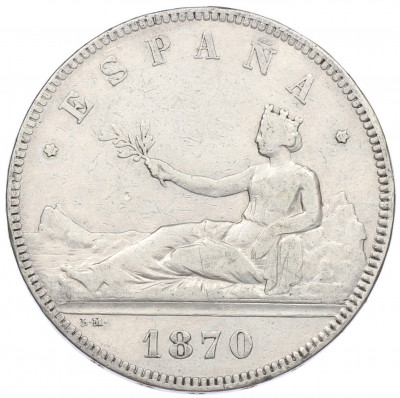 5 песет 1870 года Испания