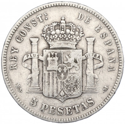 5 песет 1885 года Испания