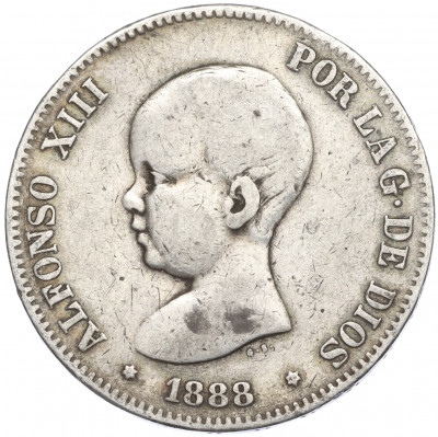 5 песет 1888 года Испания