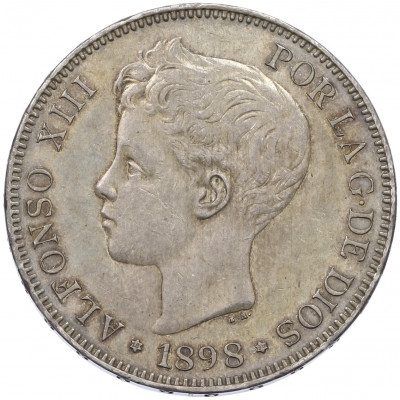 5 песет 1898 года Испания