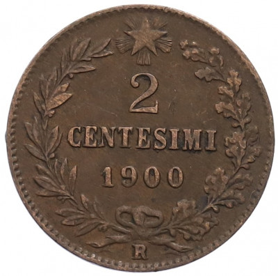2 чентезимо 1900 года Италия
