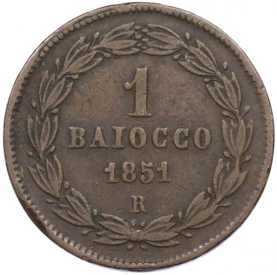 1 байокко 1851 года Папская область