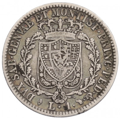 1 лира 1828 года Сардиния