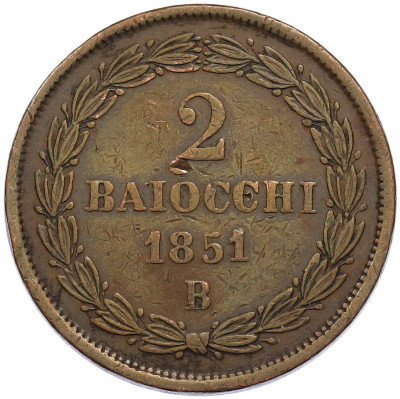 2 байокко 1851 года Папская область