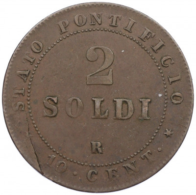 2 сольдо 1866 года Папская область