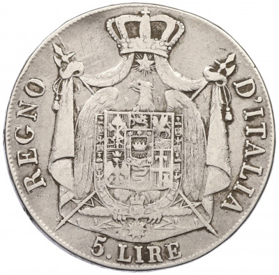 5 лир 1808 года М Наполеоновское королевство Италия