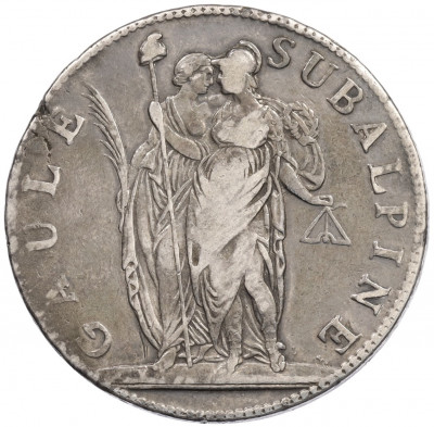 5 франков 1801 года (LAN 10) Пьемонт (Субальпийская республика)