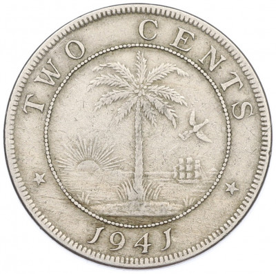 2 цента 1941 года Либерия
