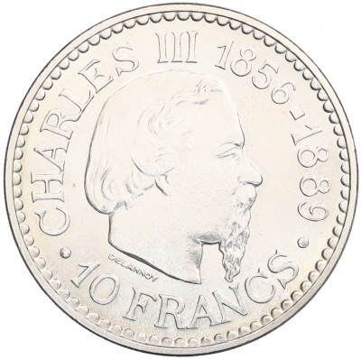 10 франков 1966 года Монако «110 лет вступлению на престол Чарльза III»