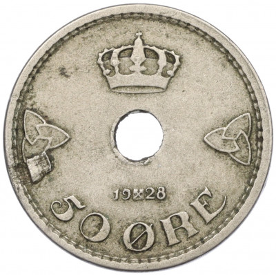 50 эре 1928 года Норвегия