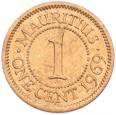 1 цент 1969 года Маврикий