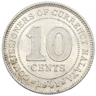 10 центов 1941 года Малайя