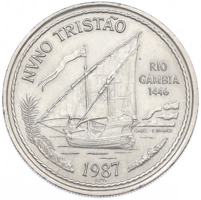 100 эскудо 1987 года Португалия «Золотой век открытий — Нуну Триштан»