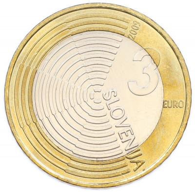 3 евро 2009 года Словения «100 лет первому авиаполету»