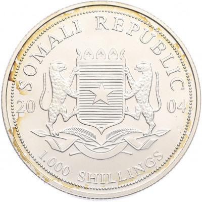1000 шиллингов 2004 года Сомали «Дикая природа Африки — Слон»